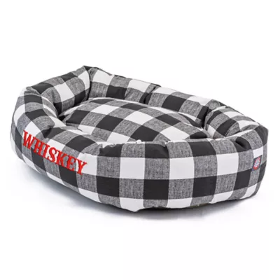 Majestic Pet Personalized Checkered Bagel Cat & Dog Bed - Image 2