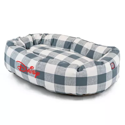 Majestic Pet Personalized Checkered Bagel Cat & Dog Bed - Image 2