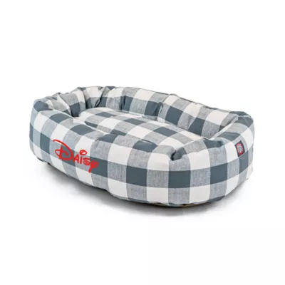 Majestic Pet Personalized Checkered Bagel Cat & Dog Bed - Image 2