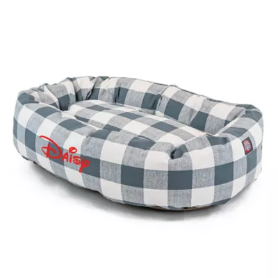 Product Majestic Pet Personalized Checkered Bagel Cat & Dog Bed