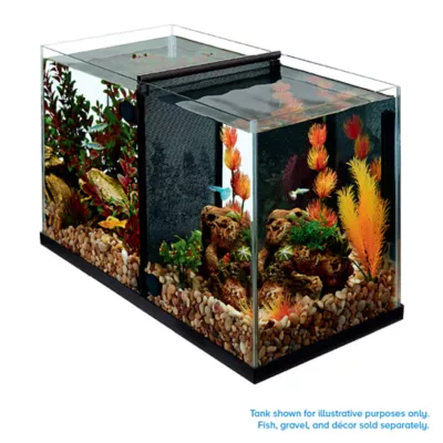 big net dividers for fish tanks 18Pcs Aquarium Tank Divider Plastic Egg Crate Aquarium Filter Bottom Tray Grid Isolation Board Partition Pane Separator Mixed Breeding Light Diffuser 24Pcs Sucker Clips Suction Cups,Black which is 10 Gallon Aquarium Divider: 3D