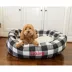 Majestic Pet Personalized Checkered Sherpa Bagel Cat & Dog Bed image thumbnail 6
