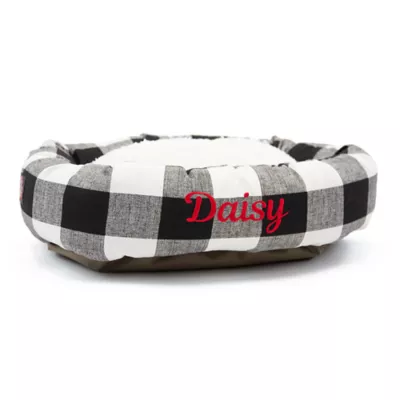 Product Majestic Pet Personalized Checkered Sherpa Bagel Cat & Dog Bed