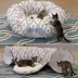 Kitty City Cool Gray & White Tunnel Cat Bed image thumbnail 2