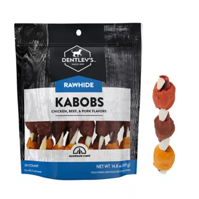 Product Dentley's® Gourmet Rawhide Kabobs Dog Chew - Chicken, Beef & Pork