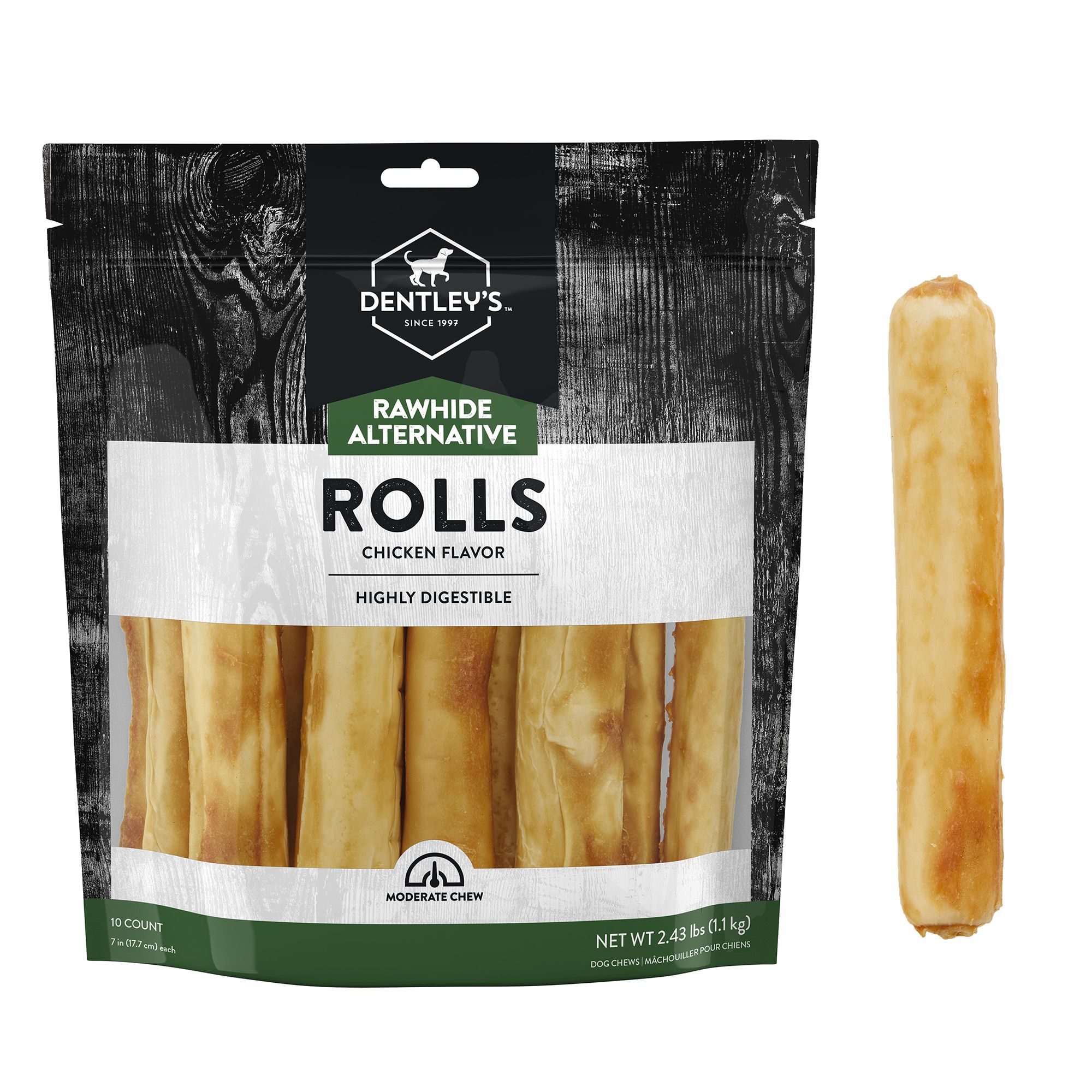 Dentley's dog discount chews rawhide rolls