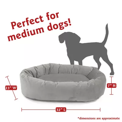 Product Majestic Pet Personalized Velvet Bagel Cat & Dog Bed