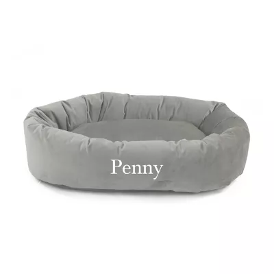 Majestic Pet Personalized Velvet Bagel Cat & Dog Bed - Image 1