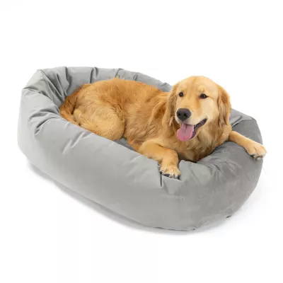 Majestic Pet Personalized Velvet Bagel Cat & Dog Bed - Image 2