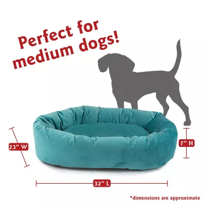Product Majestic Pet Personalized Velvet Bagel Cat & Dog Bed