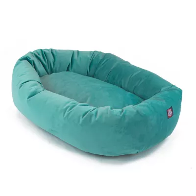 Majestic Pet Personalized Velvet Bagel Cat & Dog Bed - Image 3