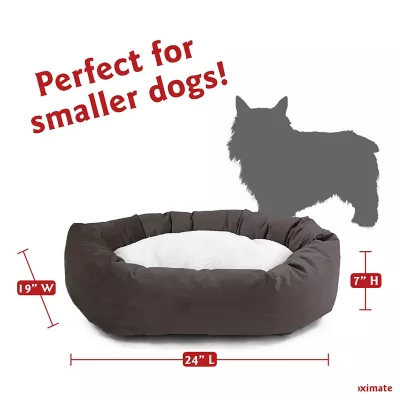 Majestic Pet Personalized Velvet Sherpa Bagel Cat & Dog Bed - Image 4