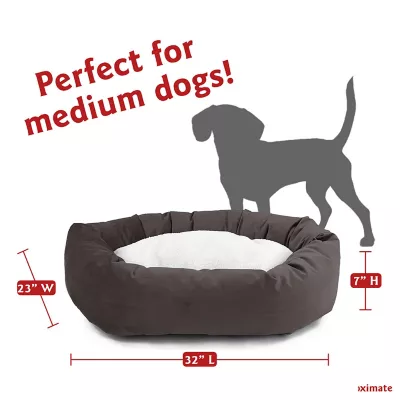 Product Majestic Pet Personalized Velvet Sherpa Bagel Cat & Dog Bed