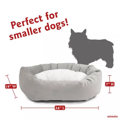 Product Majestic Pet Personalized Velvet Sherpa Bagel Cat & Dog Bed