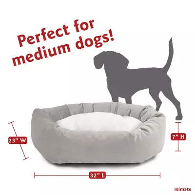 Product Majestic Pet Personalized Velvet Sherpa Bagel Cat & Dog Bed