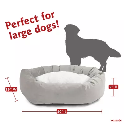 Majestic Pet Personalized Velvet Sherpa Bagel Cat & Dog Bed - Image 4
