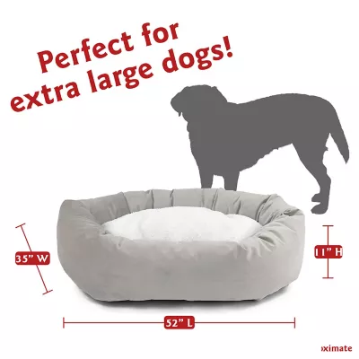 Majestic Pet Personalized Velvet Sherpa Bagel Cat & Dog Bed - Image 4