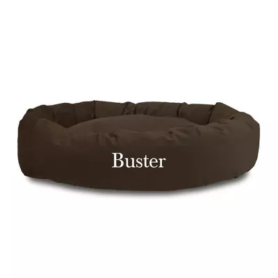 Majestic Pet Personalized Suede Bagel Cat & Dog Bed - Image 1
