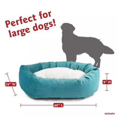 Product Majestic Pet Personalized Velvet Sherpa Bagel Cat & Dog Bed