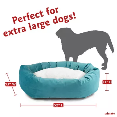 Majestic Pet Personalized Velvet Sherpa Bagel Cat & Dog Bed - Image 4