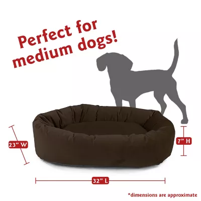 Product Majestic Pet Personalized Velvet Bagel Cat & Dog Bed