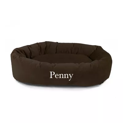 Majestic Pet Personalized Velvet Bagel Cat & Dog Bed - Image 1