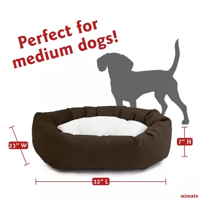 Majestic Pet Personalized Velvet Sherpa Bagel Cat & Dog Bed - Image 4