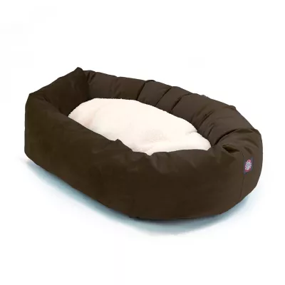 Product Majestic Pet Personalized Velvet Sherpa Bagel Cat & Dog Bed