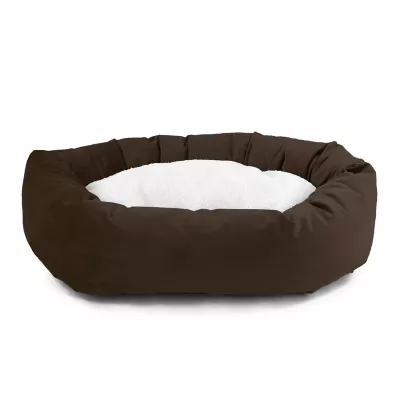 Product Majestic Pet Personalized Velvet Sherpa Bagel Cat & Dog Bed