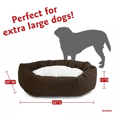 Product Majestic Pet Personalized Velvet Sherpa Bagel Cat & Dog Bed