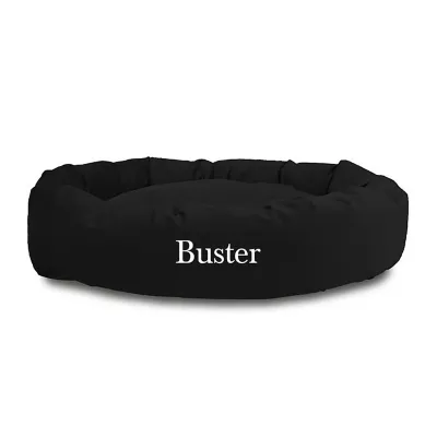 Majestic Pet Personalized Suede Bagel Cat & Dog Bed - Image 1
