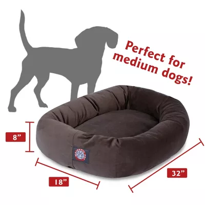Product Majestic Pet Personalized Suede Bagel Cat & Dog Bed