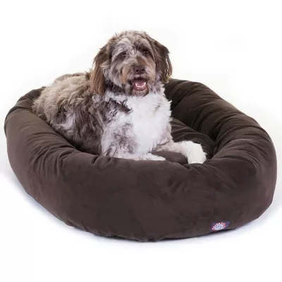 Product Majestic Pet Personalized Suede Bagel Cat & Dog Bed
