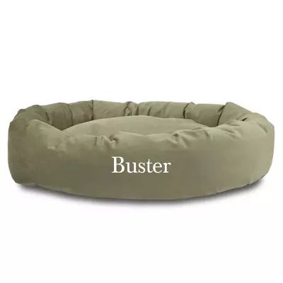 Majestic Pet Personalized Suede Bagel Cat & Dog Bed - Image 1