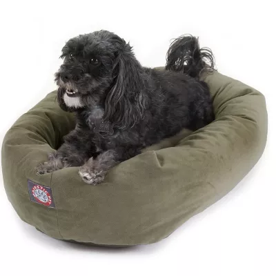Majestic Pet Personalized Suede Bagel Cat & Dog Bed - Image 2