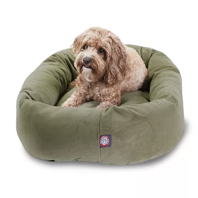 Majestic Pet Personalized Suede Bagel Cat & Dog Bed - Image 2
