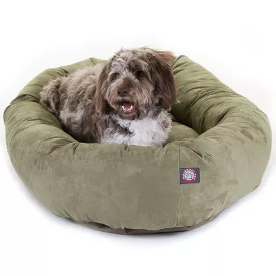Majestic Pet Personalized Suede Bagel Cat & Dog Bed - Image 2