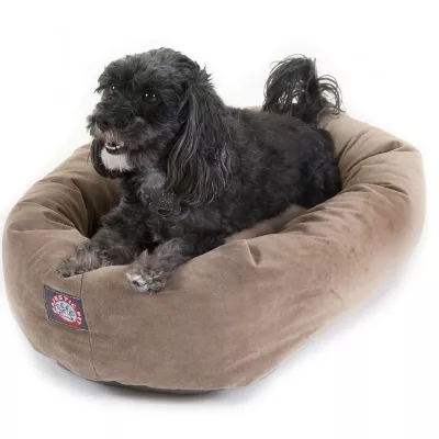 Majestic Pet Personalized Suede Bagel Cat & Dog Bed - Image 2