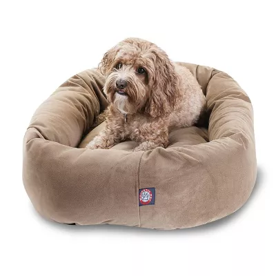 Majestic Pet Personalized Suede Bagel Cat & Dog Bed - Image 2