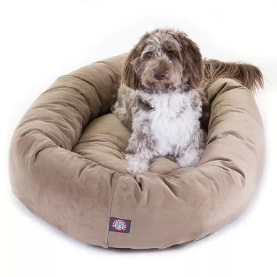 Product Majestic Pet Personalized Suede Bagel Cat & Dog Bed