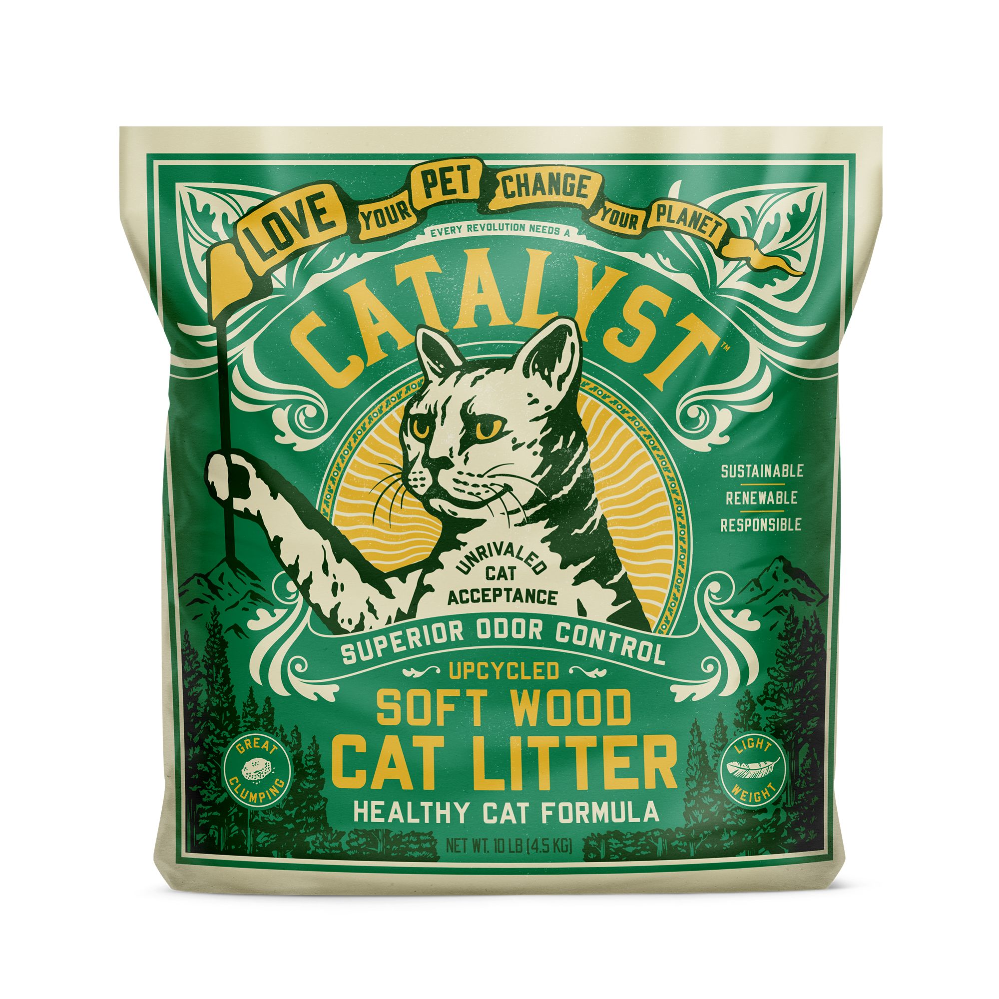 Catalyst Clumping Upcycled Soft Wood Cat Litter Scented