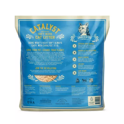 Product Catalyst Clumping Upcycled Soft Wood Cat Litter - Unscented, Lightweight, Low Dust, Natural