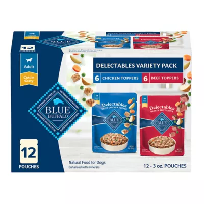 Product Blue Buffalo® Delectables Adult Dog Food Topper - Natural, Variety Pack, 12 Ct.