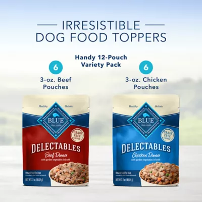 Product Blue Buffalo® Delectables Variety Pack Adult Dog Food Topper - Chicken & Beef, 3 oz, 12 Count