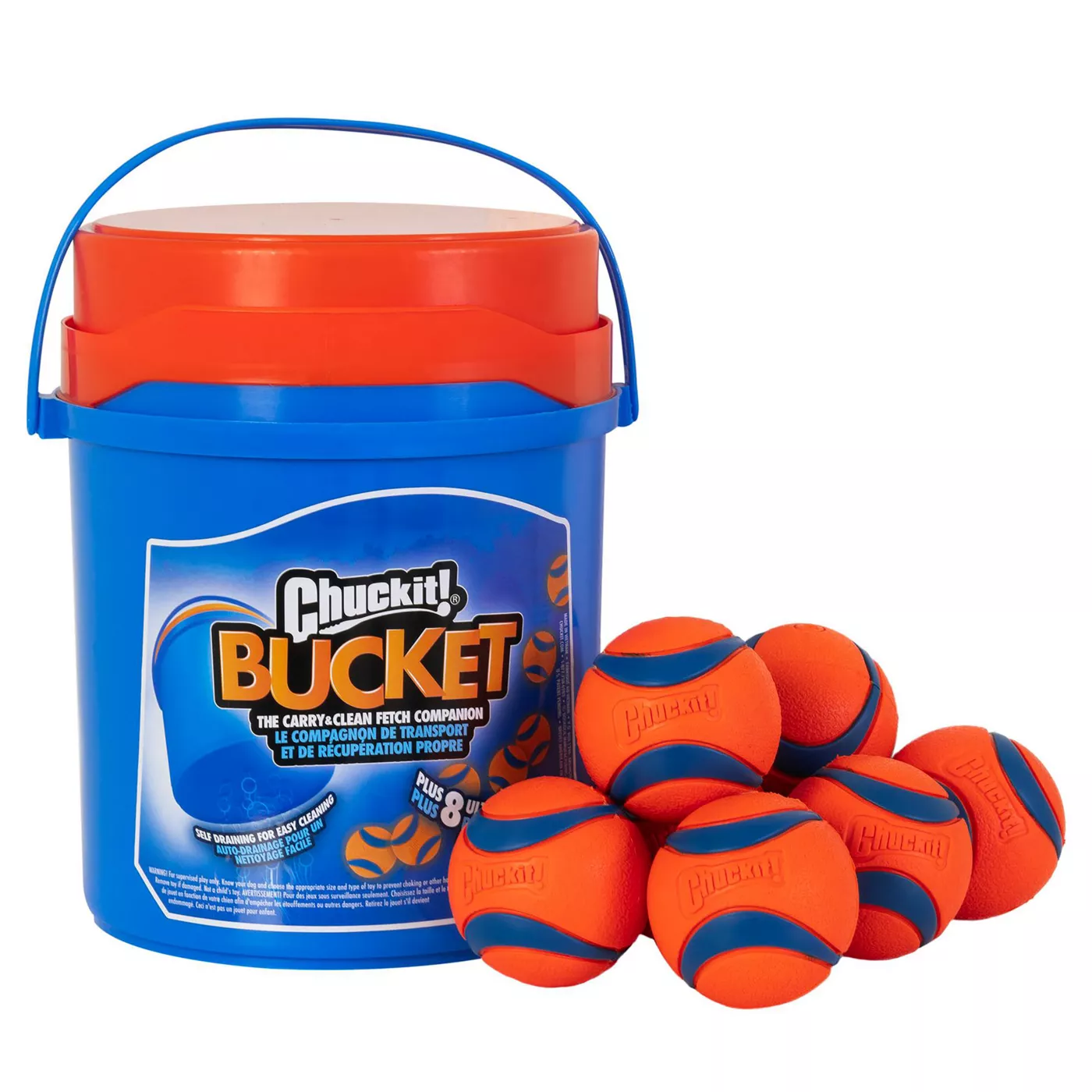 Chuckit Bucket with 8 Utra Ballls Dog Toy