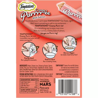Product Temptations™ Creamy Purée Lickable Adult Cat Treats - Salmon