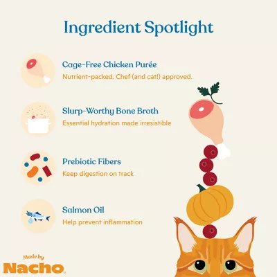 Product Made By Nacho™ Digestive Support Cat Meal Topper with Bone Broth - Chicken