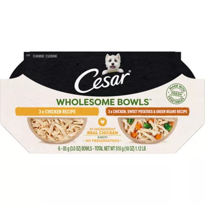 Product Cesar® Wholesome Bowls All Life Stage Soft Wet Dog Food & Meal Topper - Variety Pack, 6 Count