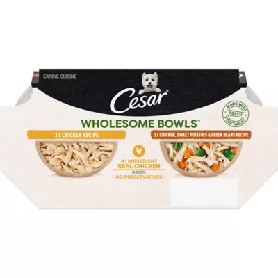 Product Cesar® Wholesome Bowls All Life Stage Soft Wet Dog Food & Meal Topper - Variety Pack, 6 Count