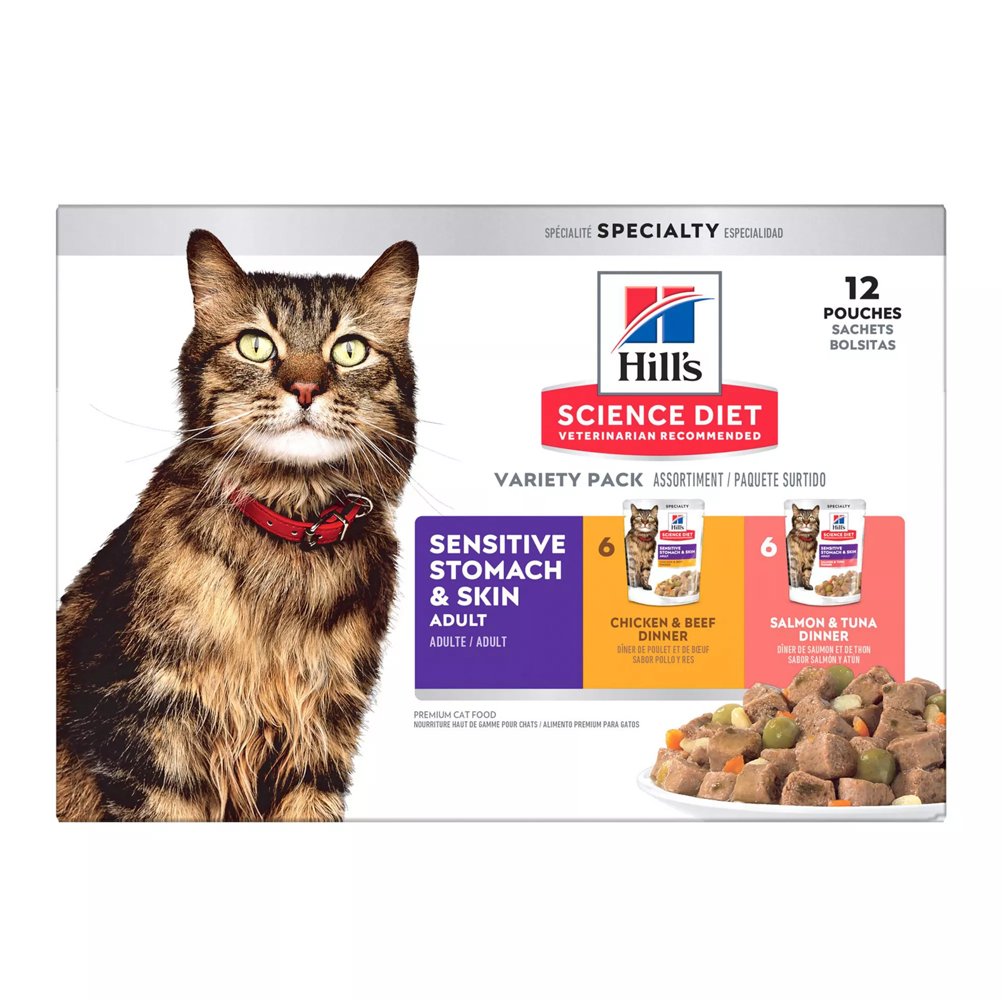 Hill's® Science Diet® Sensitive Stomach & Skin Adult Wet Cat Food - Variety Pack, 12 CT, 33.6 OZ